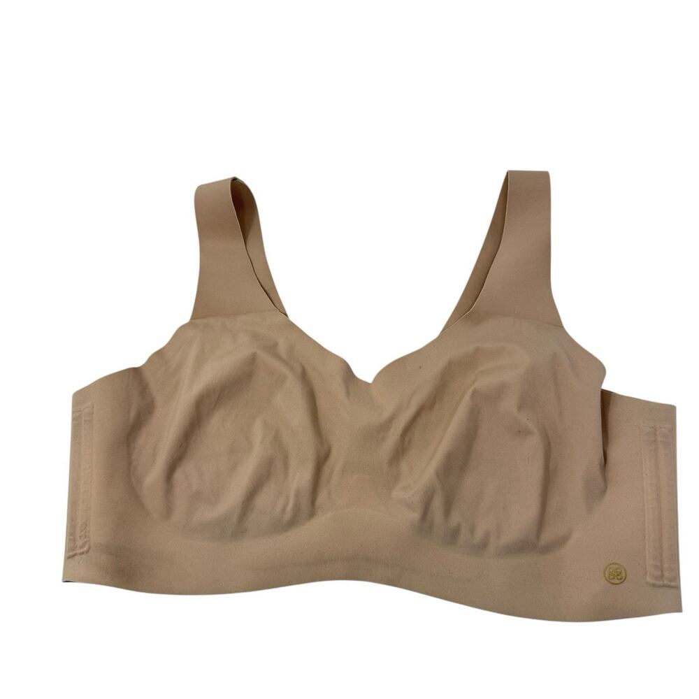 Honeylove V-Neck Soft Form Bra Sand Nude Wireless Comfort Womens Plus 1x